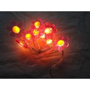 Greenbrier LED String Lights Pink Flowers 4 Ft Battery DIY Party Wreaths Crafts